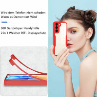 360° Grad Hülle für Samsung Galaxy S23 vollschutz Integriertem Displayschutz Rot