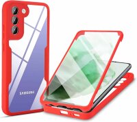 360° Grad Hülle für Samsung Galaxy S23 vollschutz Integriertem Displayschutz Rot