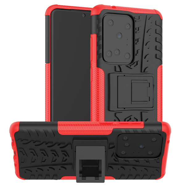 Handy Tasche für Samsung Galaxy Case Panzer Hülle Cover Schutzhülle Etui Bumper Galaxy S20 Ultra SM-G988 Rot