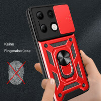 Outdoor Panzer Hülle Xiaomi Redmi Note 13 4G Handyhülle Kameraschutz Ringhalter  Rot