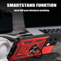 Outdoor Panzer Hülle Xiaomi Redmi Note 13 4G Handyhülle Kameraschutz Ringhalter  Rot