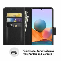 Xiaomi, Handy Tasche Handyhülle Schutzhülle Hülle Flipcase Klapphülle Etui Case Xiaomi Redmi Note 10 Pro Schwarz