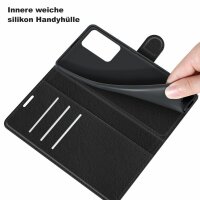 Xiaomi, Handy Tasche Handyhülle Schutzhülle Hülle Flipcase Klapphülle Etui Case Xiaomi Redmi Note 10 Pro Schwarz