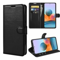 Xiaomi, Handy Tasche Handyhülle Schutzhülle Hülle Flipcase Klapphülle Etui Case Xiaomi Redmi Note 10 Pro Schwarz