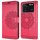 Handyhülle Hülle für Xiaomi POCO M4 Pro 4G, Handy Tasche Schutz Flip Case Schale Rot