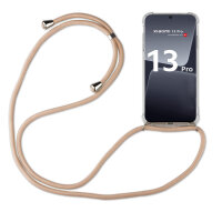 Handykette für Xiaomi 13 Pro Handyhülle mit Band Hülle mit Kordel Handy Tasche Beige / Braun
