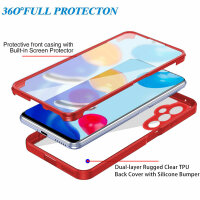 360° Grad Hülle für Samsung Galaxy A05s Handyhülle mit Integriertem Displayschut Rot