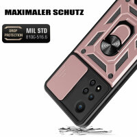 Outdoor Panzer Hülle Xiaomi Redmi Note 11 Pro+ Handyhülle Kameraschutz Ringhalte Rosegold