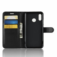 Handy Tasche Huawei Handyhülle Cover Case Klapp Schutz Hülle Etui Wallet Bumper Huawei P Smart+ Schwarz