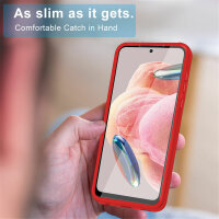 360° Grad Hülle Xiaomi Redmi Note 12 4G Rundum vollschutz mit Displayschutz Rot