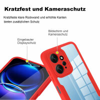 360° Grad Hülle Xiaomi Redmi Note 12 4G Rundum vollschutz mit Displayschutz Rot