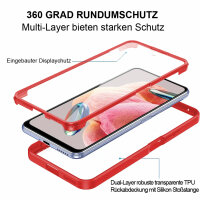 360° Grad Hülle Xiaomi Redmi Note 12 4G Rundum vollschutz mit Displayschutz Rot