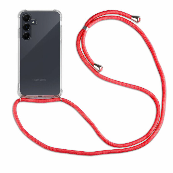 Handykette für Samsung Galaxy A35 Handyhülle mit Band Case Hülle mit Kordel Hand Rot