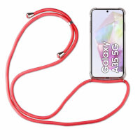 Handykette für Samsung Galaxy A35 Handyhülle mit Band Case Hülle mit Kordel Hand Rot