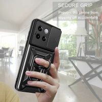 Outdoor Panzer Hülle Xiaomi 14 Pro Handyhülle Kameraschutz Ringhalter Backcover Schwarz