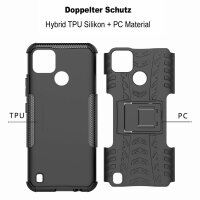 Realme C21Y / C25Y, Hülle Schutzhülle Handy Tasche Outdoor Case Cover Bumper TPU Schwarz