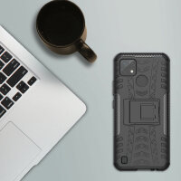 Realme C21Y / C25Y, Hülle Schutzhülle Handy Tasche Outdoor Case Cover Bumper TPU Schwarz