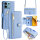 Handykette Xiaomi Hülle mit Band Handyhülle Kartenfächer PU Leder Umhängetasche Redmi Note 13 4G Hellblau