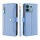 Handykette Xiaomi Hülle mit Band Handyhülle Kartenfächer PU Leder Umhängetasche Redmi Note 13 4G Hellblau