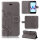 Wiko Handy Tasche Handyhülle Schutz Hülle Blumen Flip Cover Buch Case Etui Wiko Sunny 3 Grau