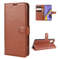 Handy Tasche für Samsung Galaxy A51 SM-A515 Hülle Case Buchhülle Klapphülle TPU PU-Leder Braun