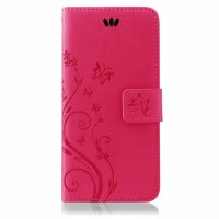 Huawei Handy Tasche Handyhülle Schutz Hülle Blumen Flip Cover Buch Case Etui Huawei P20 Lite Pink