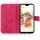 Huawei Handy Tasche Handyhülle Schutz Hülle Blumen Flip Cover Buch Case Etui Huawei P20 Lite Pink