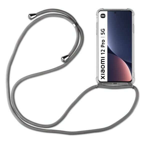 Handykette für Xiaomi 12 Pro – Handyhülle mit Band Grau