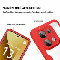 360° Grad Hülle Xiaomi Redmi Note 13 5G vollschutz Integriertem Displayschutz Rot