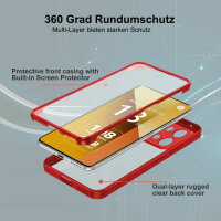 360° Grad Hülle Xiaomi Redmi Note 13 5G vollschutz Integriertem Displayschutz Rot