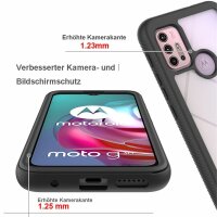 Motorola Moto G10 / G20 / G30, Schutz Hülle 360 Grad Case mit Displayschutzfolie
