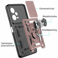 Outdoor Hülle Xiaomi Redmi Note 12 Pro+ Handyhülle mit Kameraschutz Ringhalter Rosegold