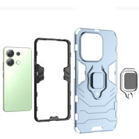 Hülle Xiaomi Redmi Note 13 4G Handyhülle Drehbar Ringhalter Magnet Bumper Case Türkis