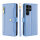 Handykette Samsung Hülle mit Band Handyhülle Kartenfächer PU Leder Umhängetasche Galaxy S23 Ultra Hellblau