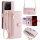 Handykette Xiaomi Hülle mit Band Handyhülle Kartenfächer PU Leder Umhängetasche 13T / 13T Pro Rosa