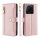 Handykette Xiaomi Hülle mit Band Handyhülle Kartenfächer PU Leder Umhängetasche 13T / 13T Pro Rosa