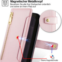 Handykette Xiaomi Hülle mit Band Handyhülle Kartenfächer PU Leder Umhängetasche Redmi 12C Rosa