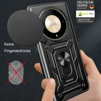 Outdoor Panzer Hülle Honor Magic 6 Lite Handyhülle Slide Kameraschutz Ringhalter Schwarz