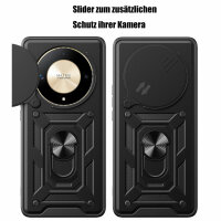 Outdoor Panzer Hülle Honor Magic 6 Lite Handyhülle Slide Kameraschutz Ringhalter Schwarz