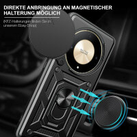 Outdoor Panzer Hülle Honor Magic 6 Lite Handyhülle Slide Kameraschutz Ringhalter Schwarz