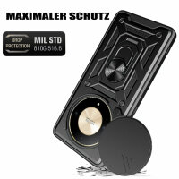 Outdoor Panzer Hülle Honor Magic 6 Lite Handyhülle Slide Kameraschutz Ringhalter Schwarz