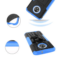 Handy Tasche Lenovo Motorola Panzer Hülle Hybrid Case Cover Schutzhülle Bumper Motorola Moto G6 Blau