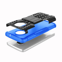 Handy Tasche Lenovo Motorola Panzer Hülle Hybrid Case Cover Schutzhülle Bumper Motorola Moto G6 Blau