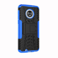 Handy Tasche Lenovo Motorola Panzer Hülle Hybrid Case Cover Schutzhülle Bumper Motorola Moto G6 Blau