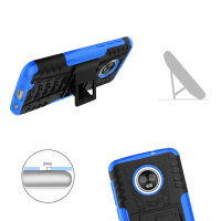 Handy Tasche Lenovo Motorola Panzer Hülle Hybrid Case Cover Schutzhülle Bumper Motorola Moto G6 Blau