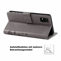 Handy Tasche ZTE Blade Hülle Schutzhülle Klapphülle Flip Case Buchhülle Etui TPU Blade A51 Grau