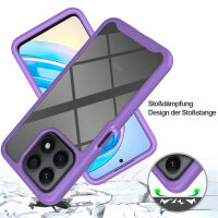 Hülle für Honor X8A, Handyhülle 2-teilig 360° Grad Hülle mit Displayschutz Glas  Lila