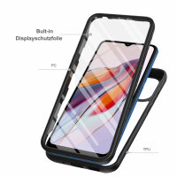 Panzer Hülle Handy Tasche 360 Grad TPU vollschutz mit Integriertem Displayschutz Xiaomi Redmi 12C
