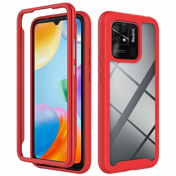 Hülle für Xiaomi Redmi 10C, Handyhülle Cover 2-teilig TPU Body Bumper Case