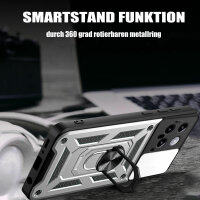 Outdoor Panzer Hülle Xiaomi 14 Handyhülle mit Kameraschutz Ringhalter Backcover Silber
